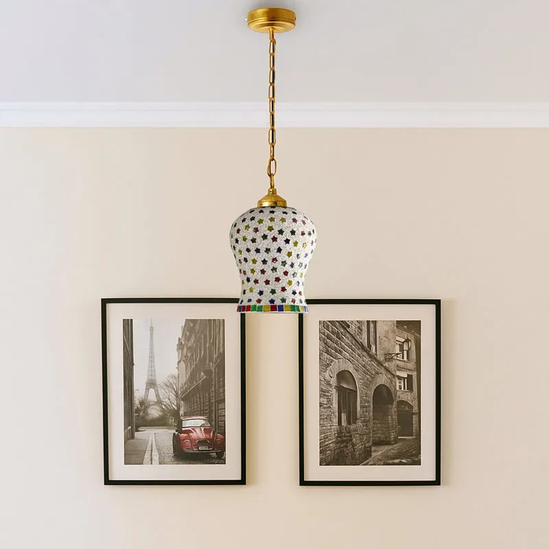 Mosaic Vibrance Metal & Glass Ceiling Lamp media 3
