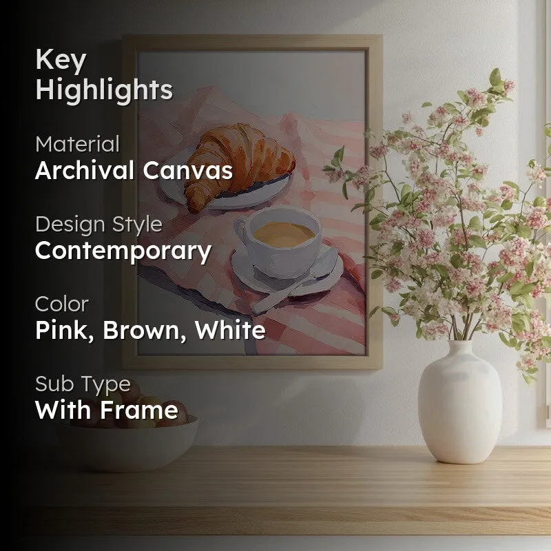 Blush Sip Archival Canvas Wall Art - Brown media 2