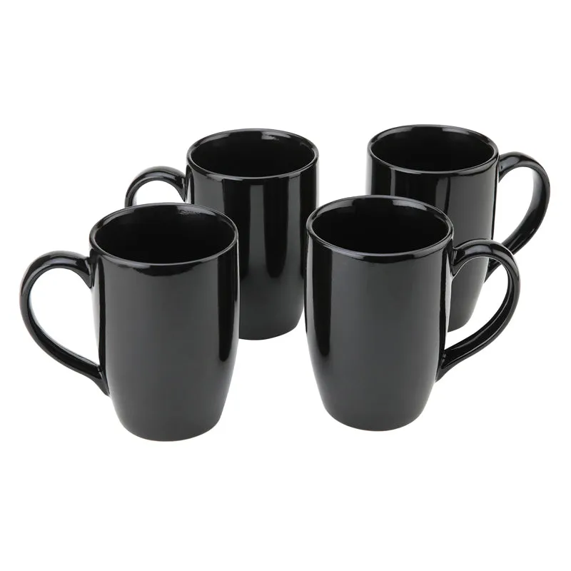 Kopi Ceramic Coffee Mug (Black/350 mL Each) - Set Of Four media 4