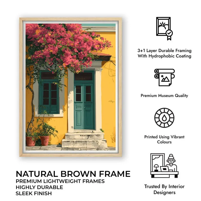 Solana Saffron Canvas Wall Painting - Brown Frame media 10