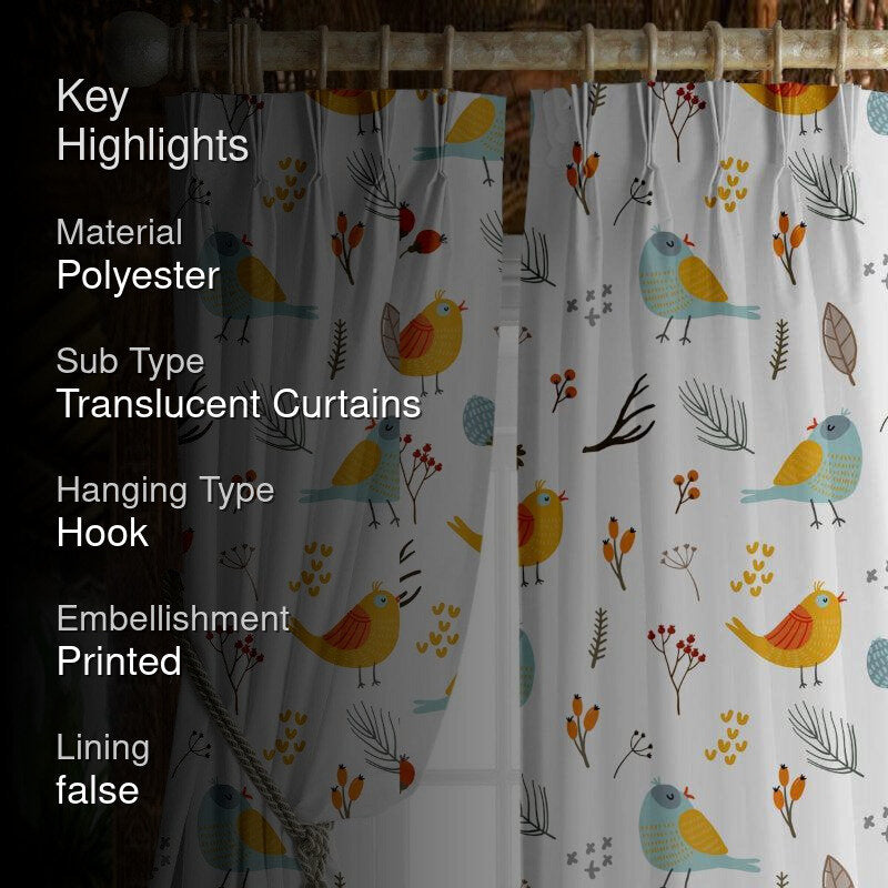 Bird Paradise Triple Pinch Pleat Short Width Curtain media 2