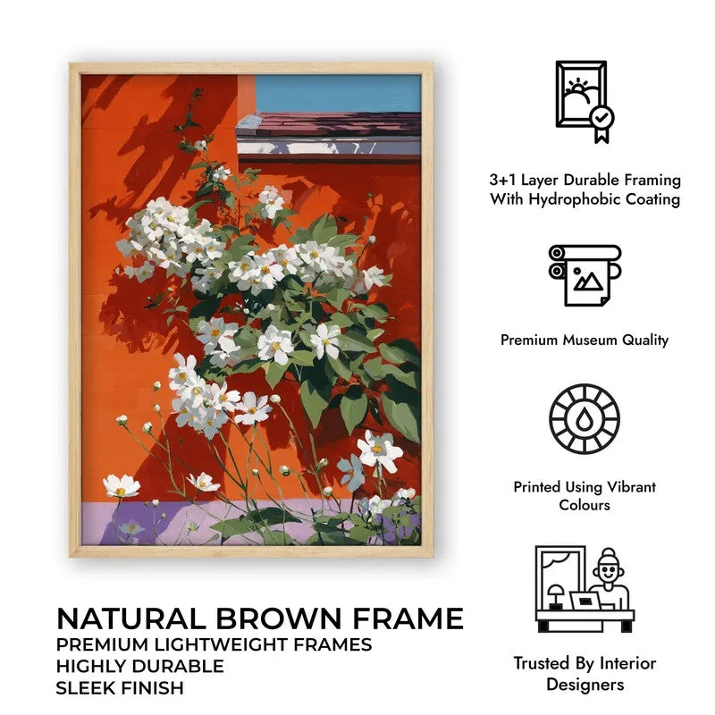 Wallflora Canvas Wall Painting - Brown Frame media 10