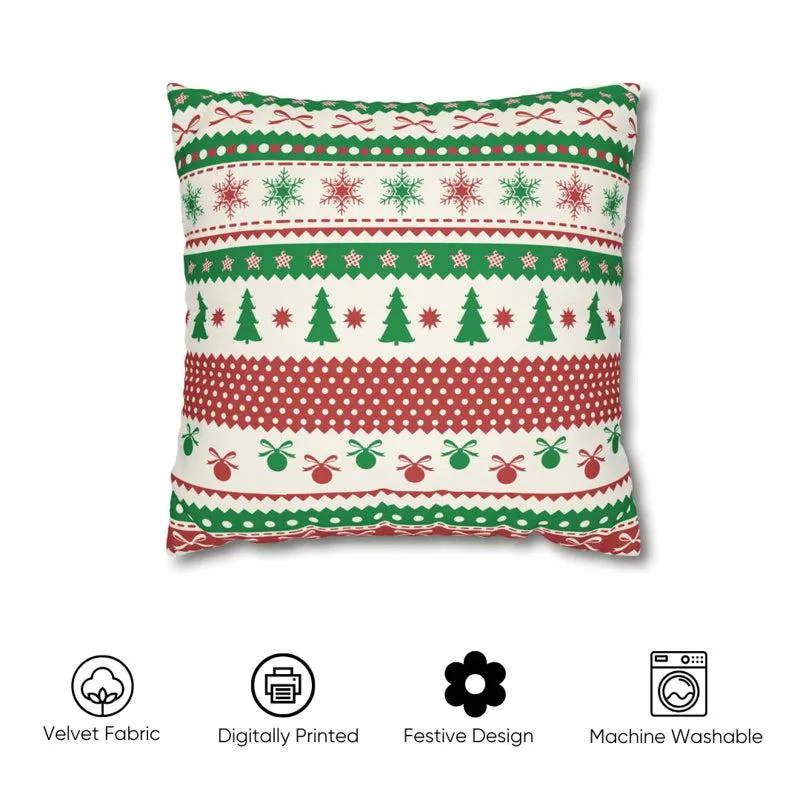 Yuletide Knits Velvet Christmas Cushion Cover media 3