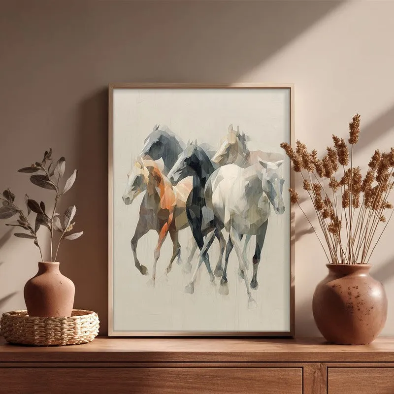 Horse of the Wind Wall Painting With Brown Frame media 5