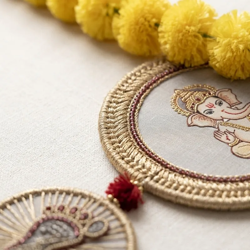 Faux Marigold Latkan - Set Of Two media 3