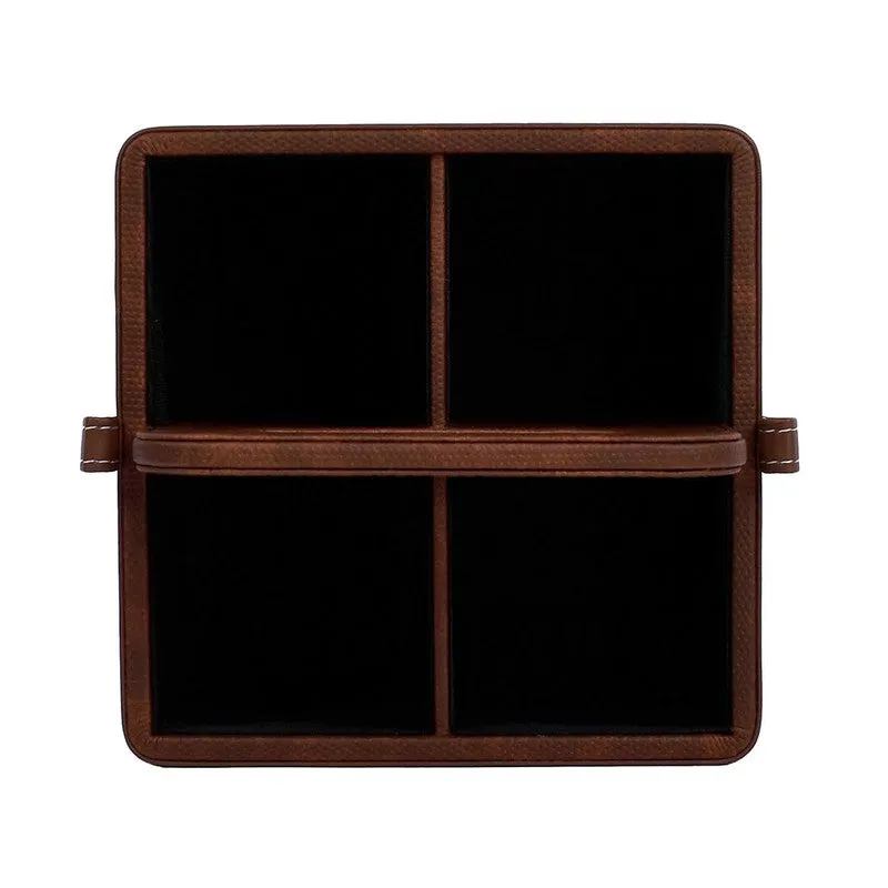 Ember Dote Leatherette Desk  Organiser -Brown media 5