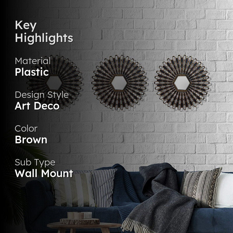 Madisaa Decorative Wall Mirror - Set Of Three media 2