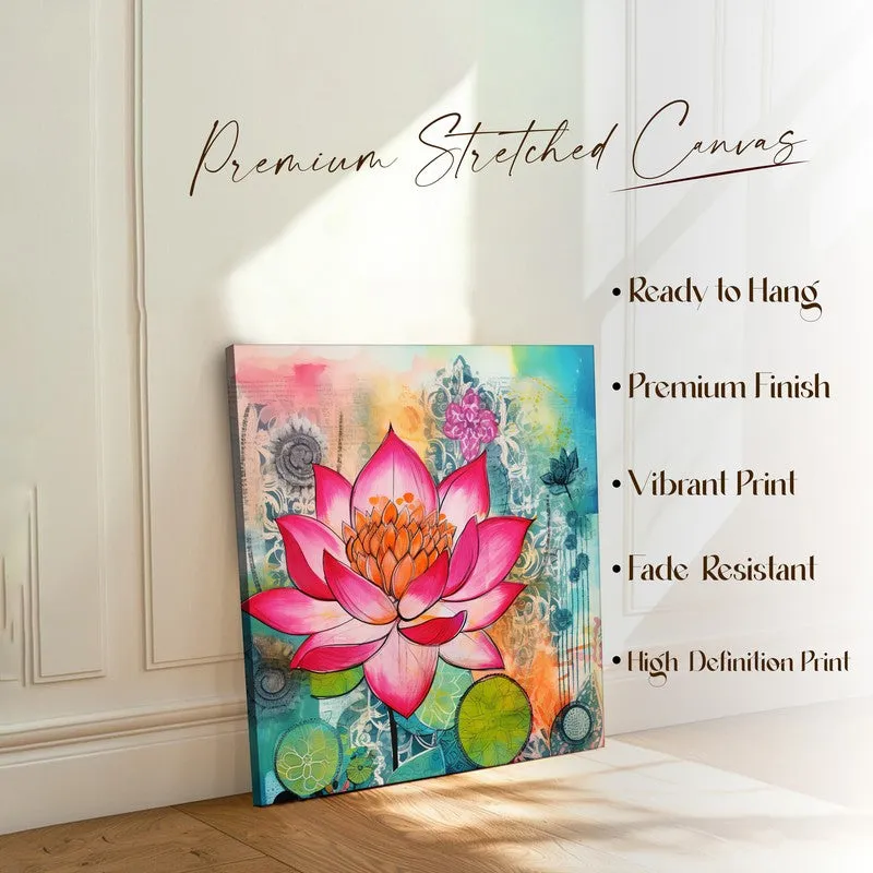 Fuchsia Lotus Wall Art Without Frame media 5