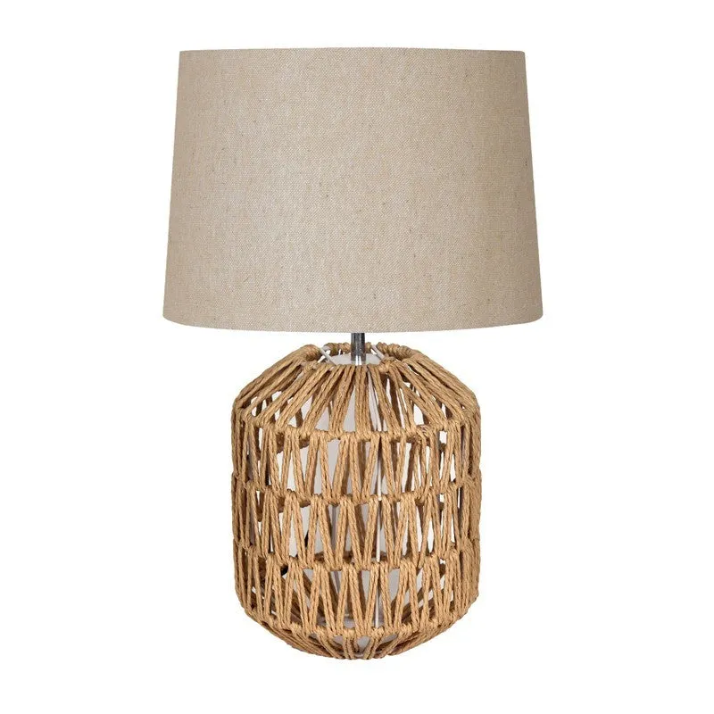 NeoAura Modern Raffia Table Lamp - Beige media 3