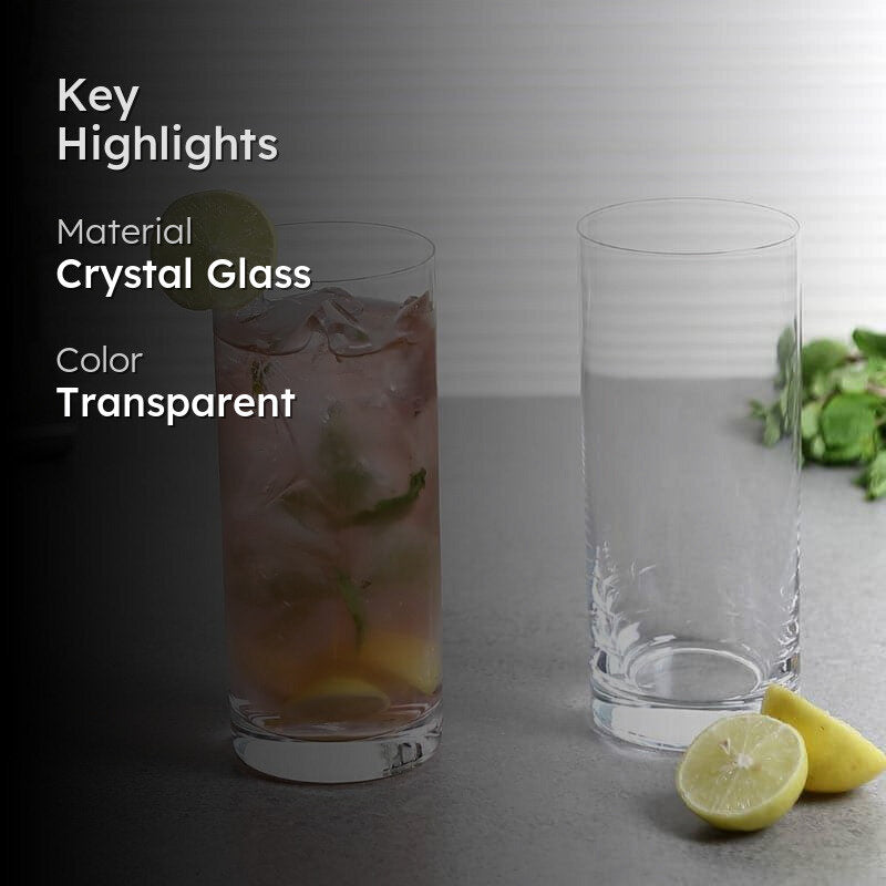 Melodia Bohemia Crystal Hi Ball Glass (300 ML) - Set Of Six media 2