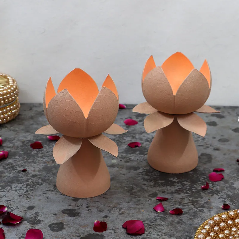 Lotus Charm Candle Holder - Set Of Two media 1