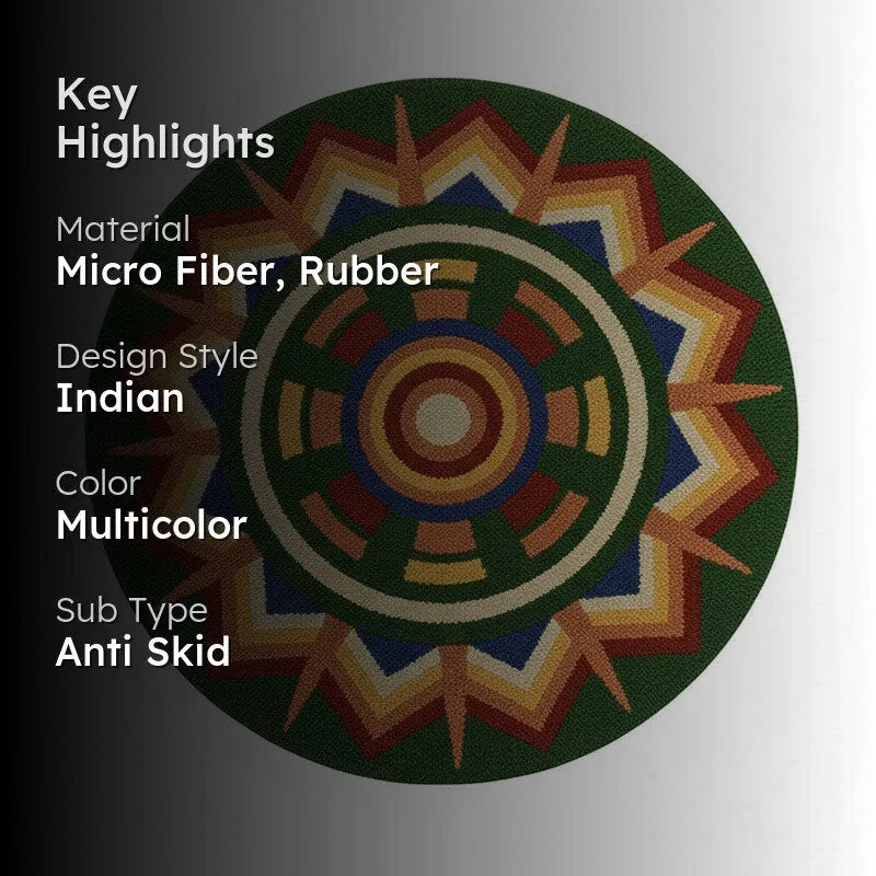 Emerald Rangoli Micro Fibe Rug media 2