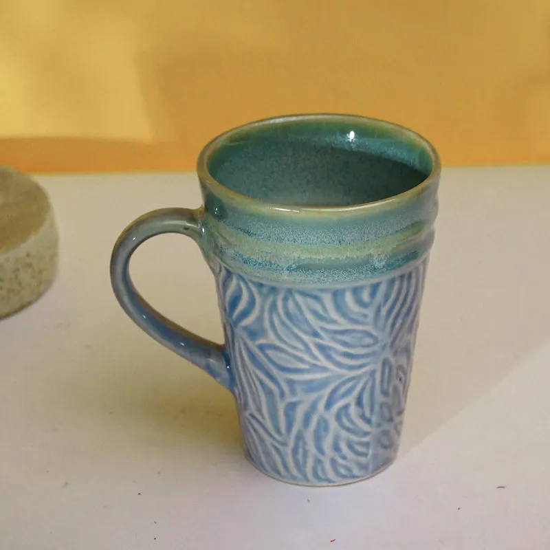 Ceramuse Ceramic Coffee Mug (300 m/Light Blue) - Set of Six media 4