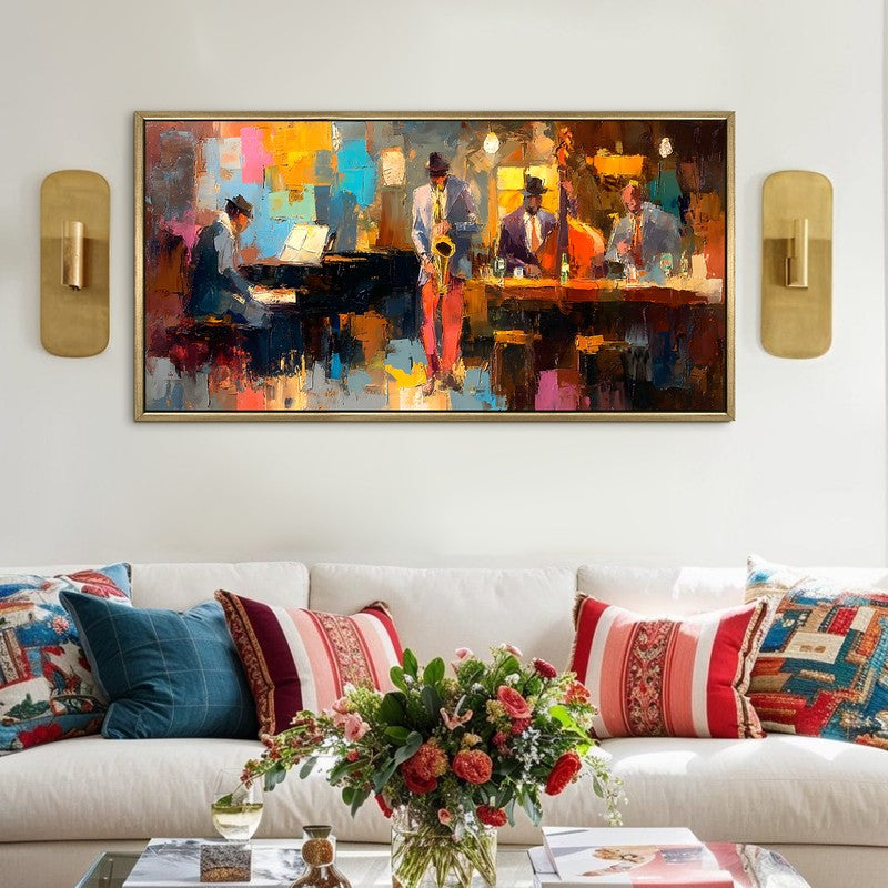 Rhythm Line Canvas Wall Painting With Frame