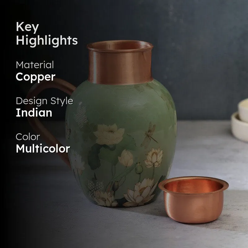 Sage Serenity Copper Jug with Tumbler - Two Piece Set media 2