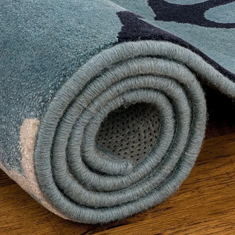Anchors Hand Tufted Aweigh Kids Wool & Nylon Carpet - Turquoise media 5
