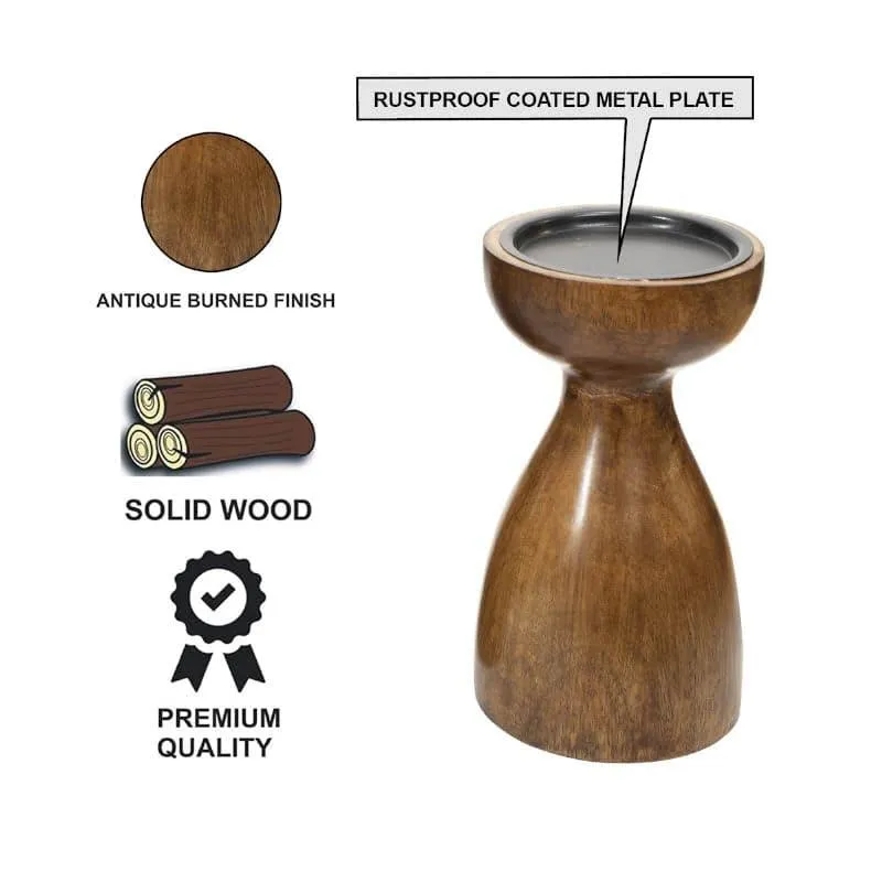 Aria Wooden Candle Stand - Medium media 3