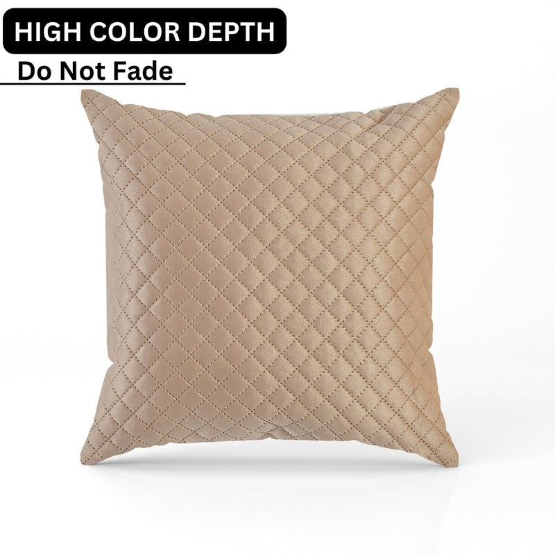 Orson Quilted Velvet Cushion Cover (Beige) - Set Of Five media 6