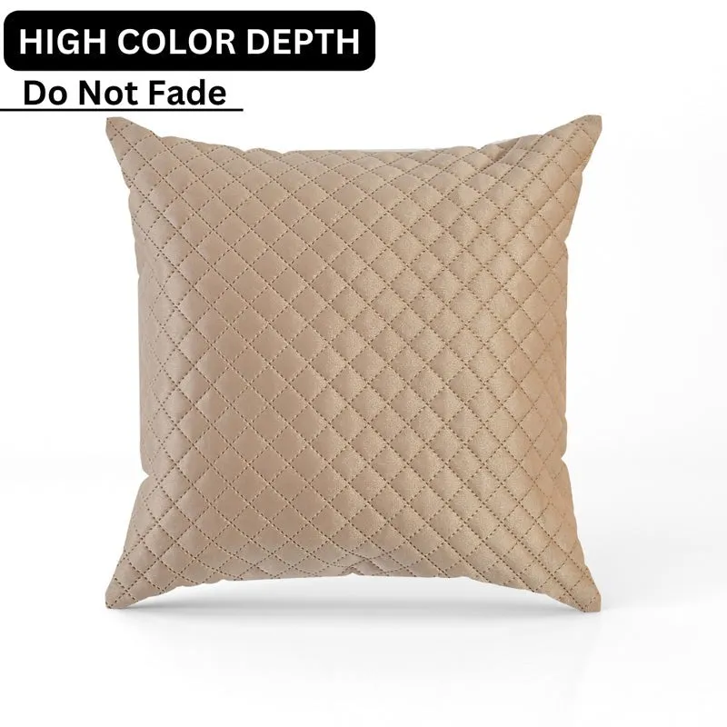 Orson Quilted Velvet Cushion Cover (Beige) - Set Of Five media 6