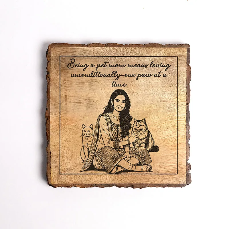 One Paw At A Time Wooden Showpiece - Square media 5