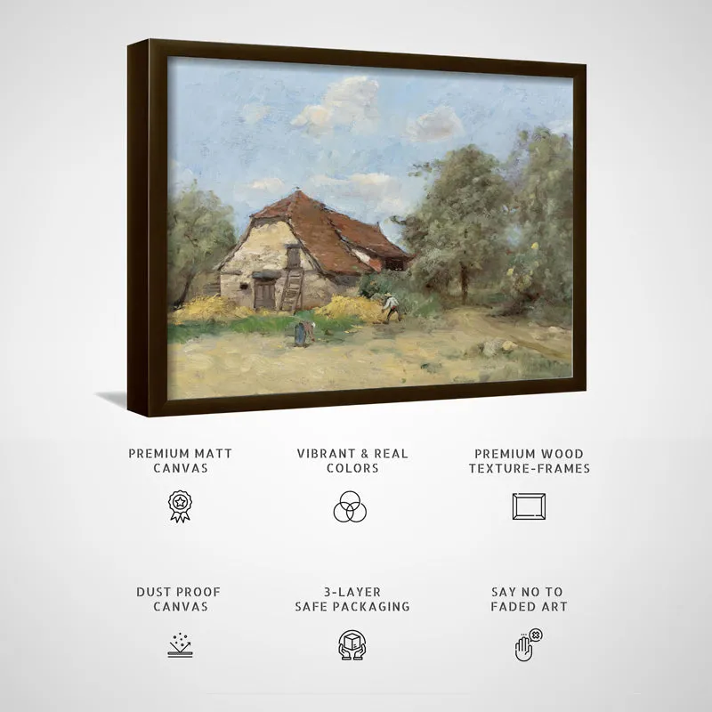Stone Cottage Wood Wall Art With Frame - Black media 4