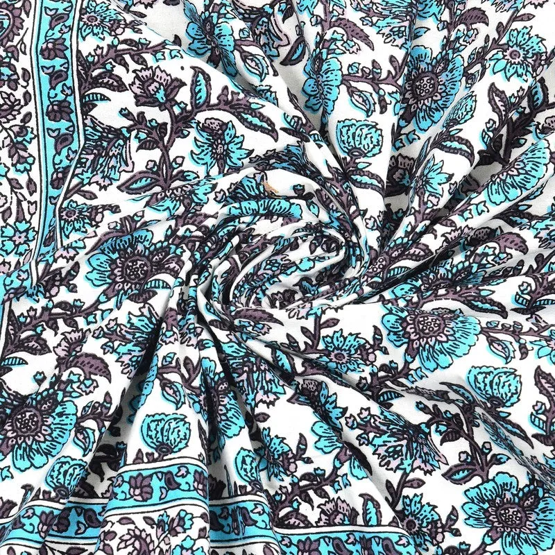 Crafton Cotton Bedsheet (Blue,White) - 240 TC media 5