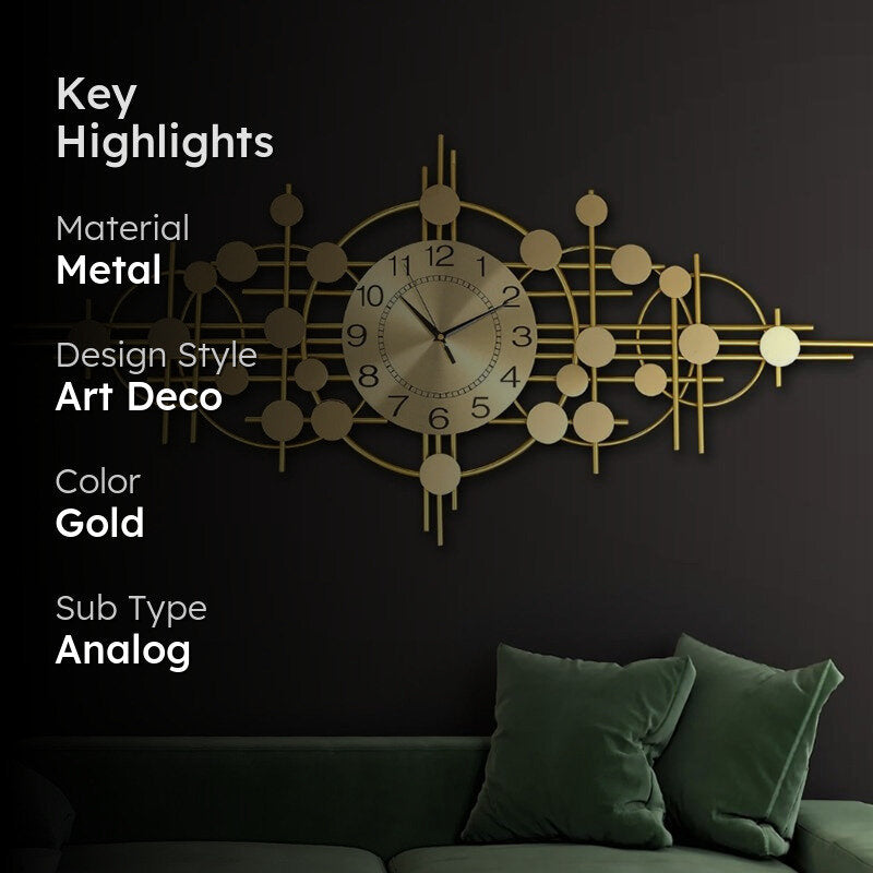 Aurum Hours Metal Analog Wall clock media 2