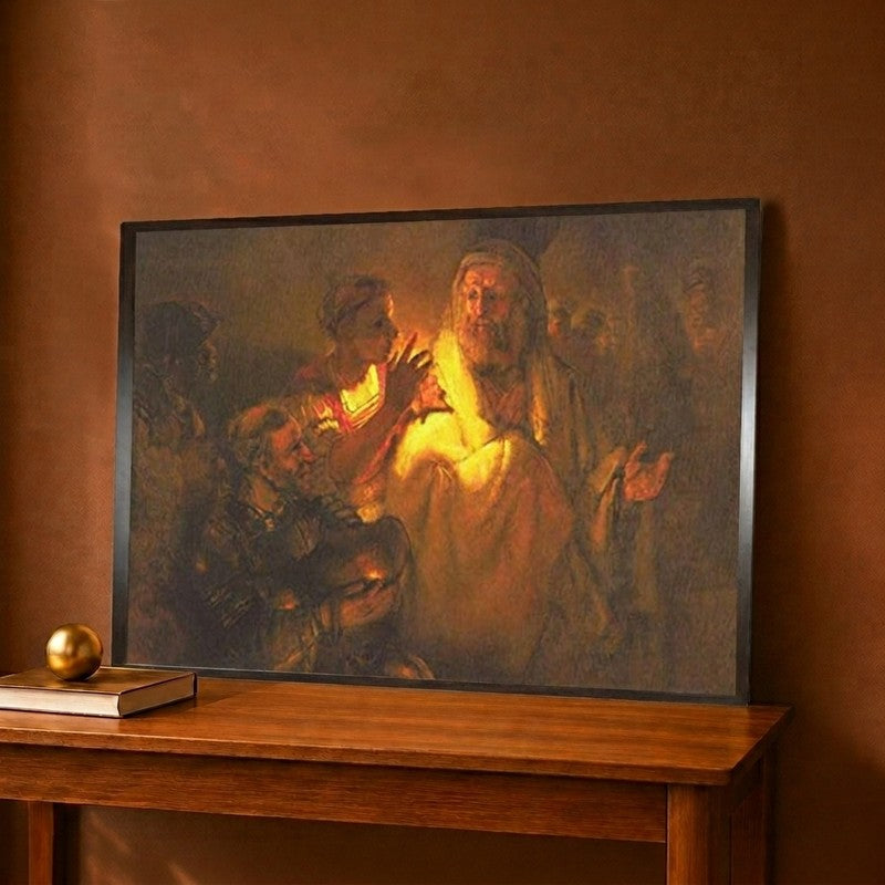 Apostle Peter Denied Christ Canvas Wall Painting - 18 x 12 Inches