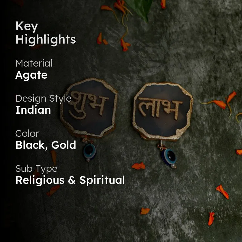 Shub Labh Agate Wall Accents (Black) - Set Of Two media 2