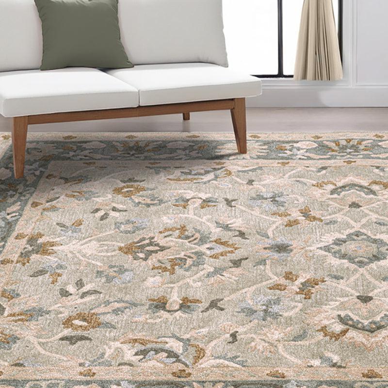 Shenlong Ethnic Wool & Nylon Carpet - Grey & Green media 3
