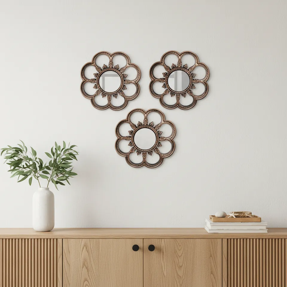 Bloomie Decorative Wall Mirror - Set Of Three media 1