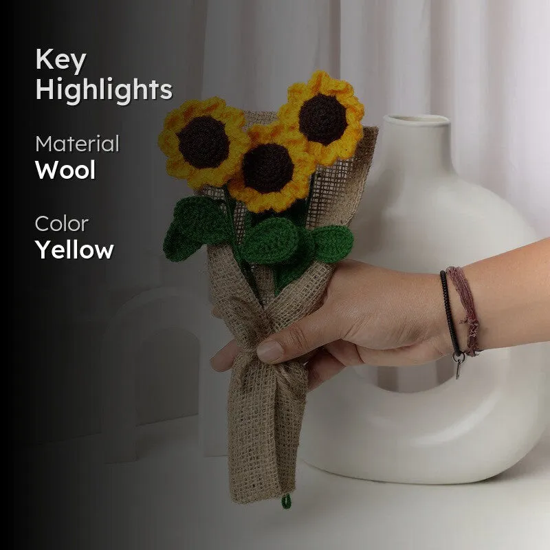 Crochet Handmade Tulip Bouquet (Yellow) - Set of Three - 2