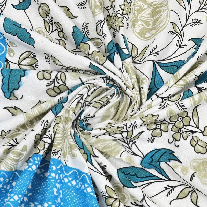 Designa Cotton Bedsheet (Blue,White) - 240 TC media 5