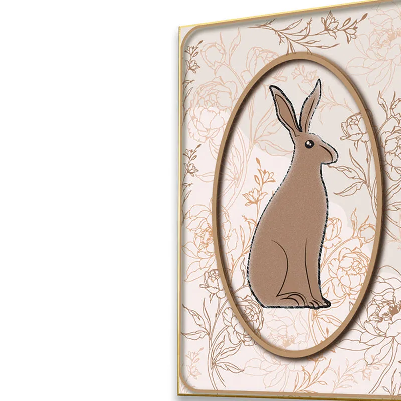 Bunny Vines Wall Art with Gold Frame media 4