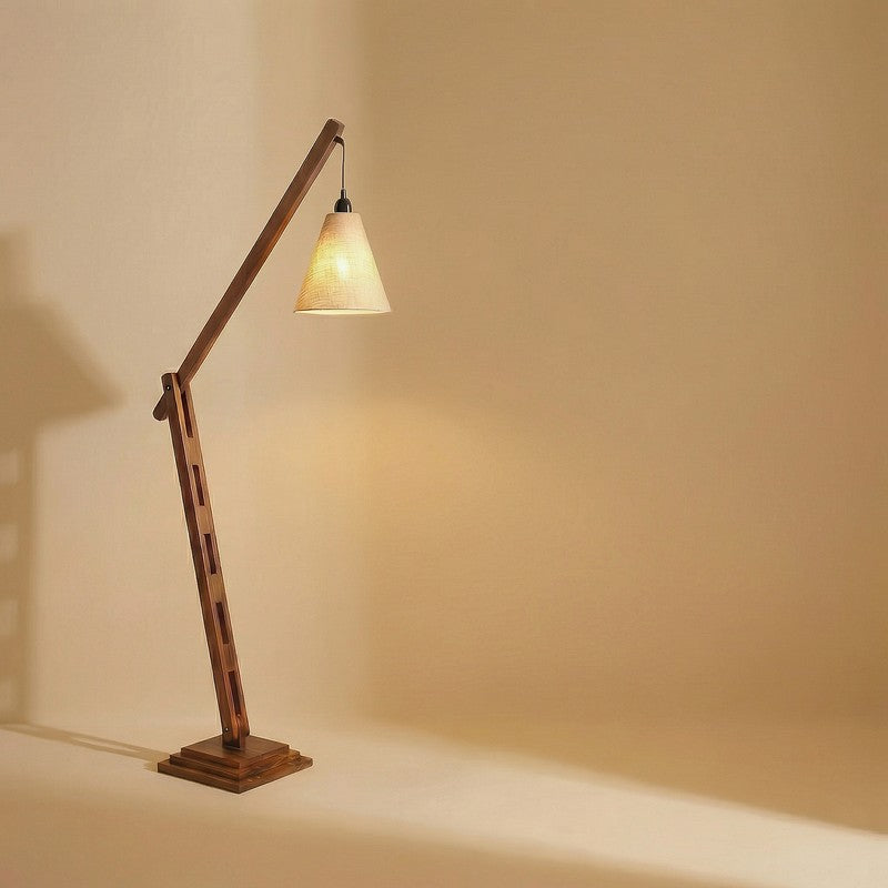 ConicalGlow Wooden Floor Lamp - Brown media 6