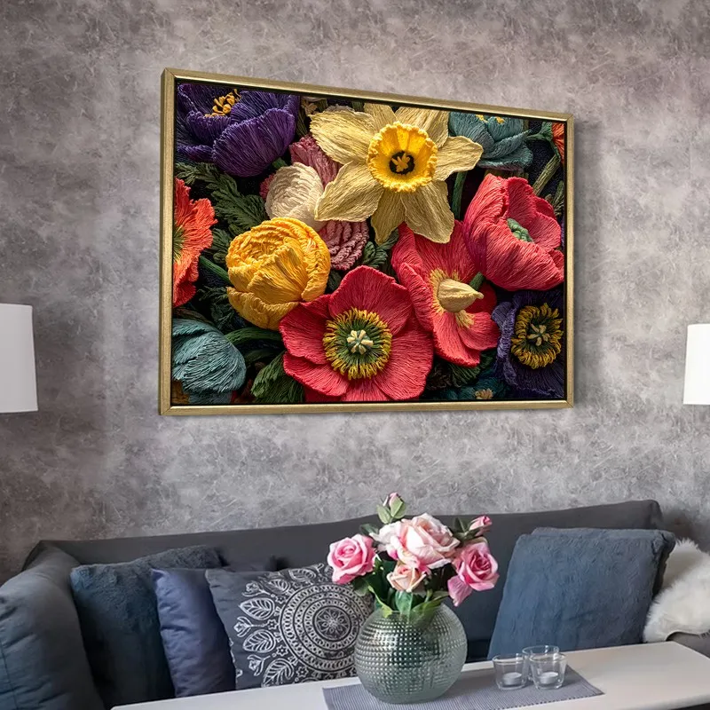 Petal Parade Canvas Wall Painting With Frame media 6