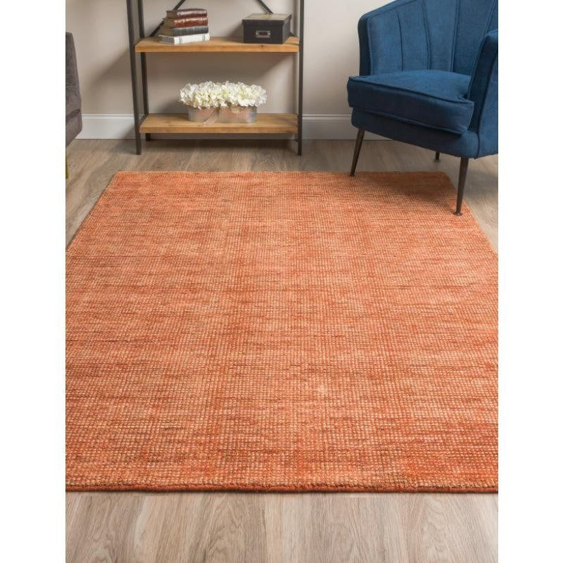 Thread Tale Hand Woven Wool Rug - Orange & Brown media 3