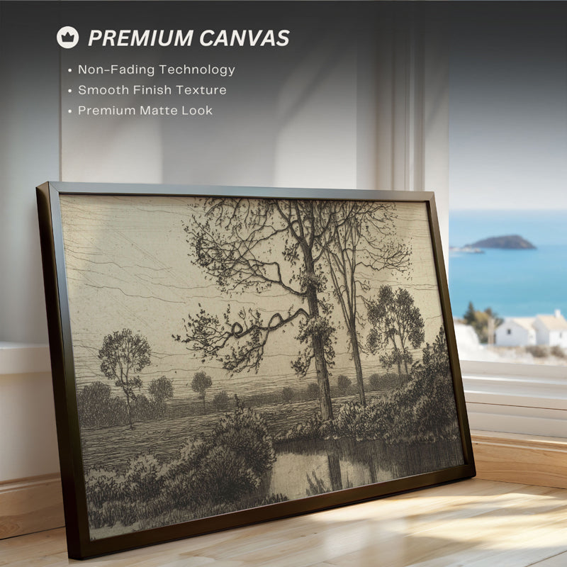 Monochrome Branches Wood Wall Art With Frame - Black media 3