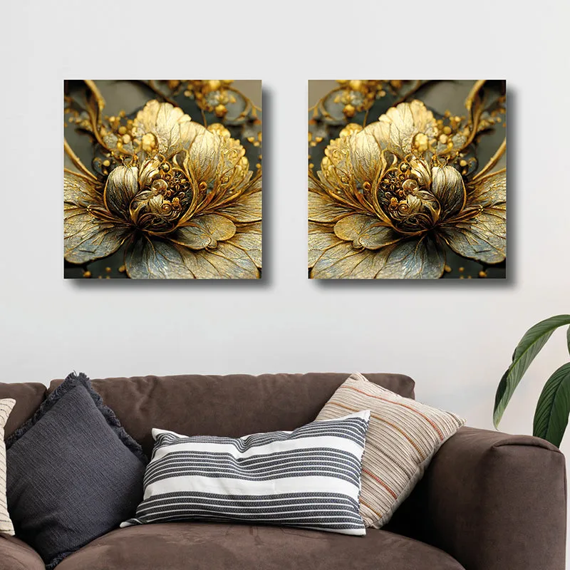 Gilded Nectar Canvas Wall Art - Set Of Two media 5