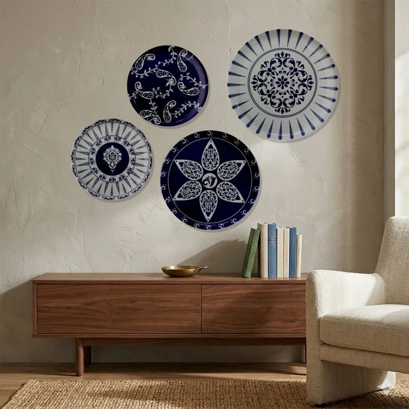 Sapphire Motif Metal Wall Plates - Set of Four - 3