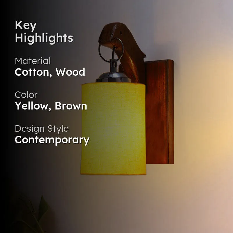 Estrella Wooden Wall Lamp - Yellow media 2