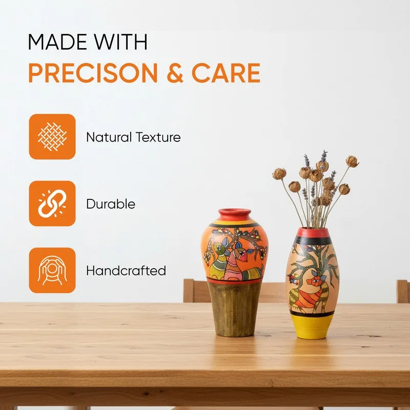 Indujanak Terracotta Vase - Two Piece Set media 6
