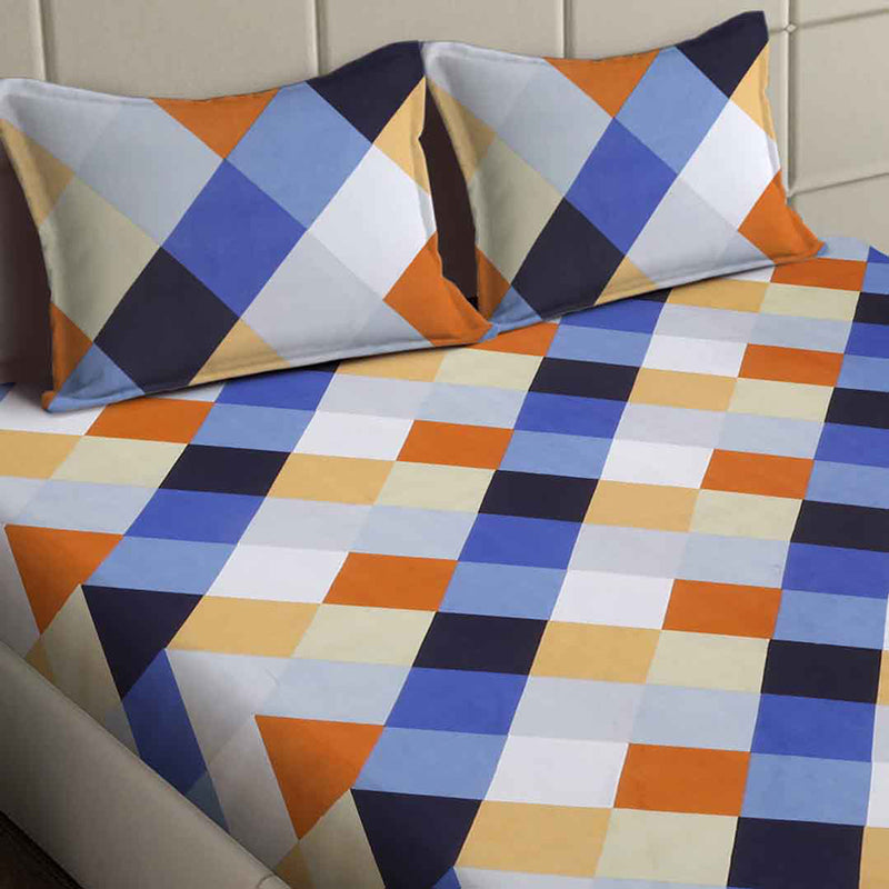 Dreamy Facets Geometric Bedsheet - 130 GSM media 4