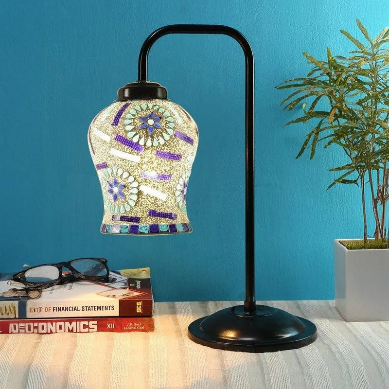 Mosaic Arch Glass Table Lamp - Blue media 1