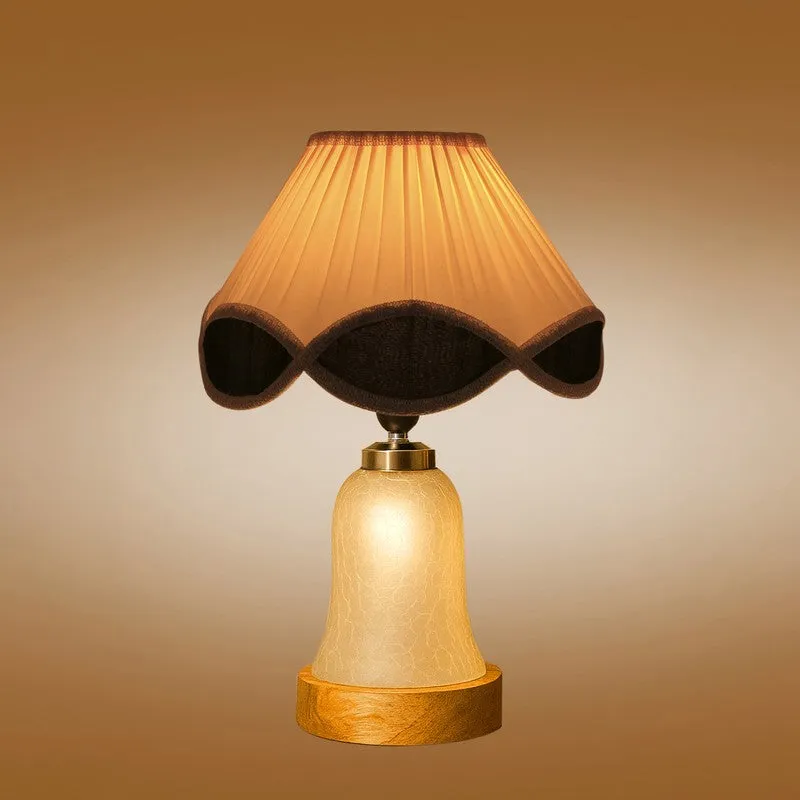 Zoravelle Arc Pleated Wooden Table Lamp - OffWhite media 7
