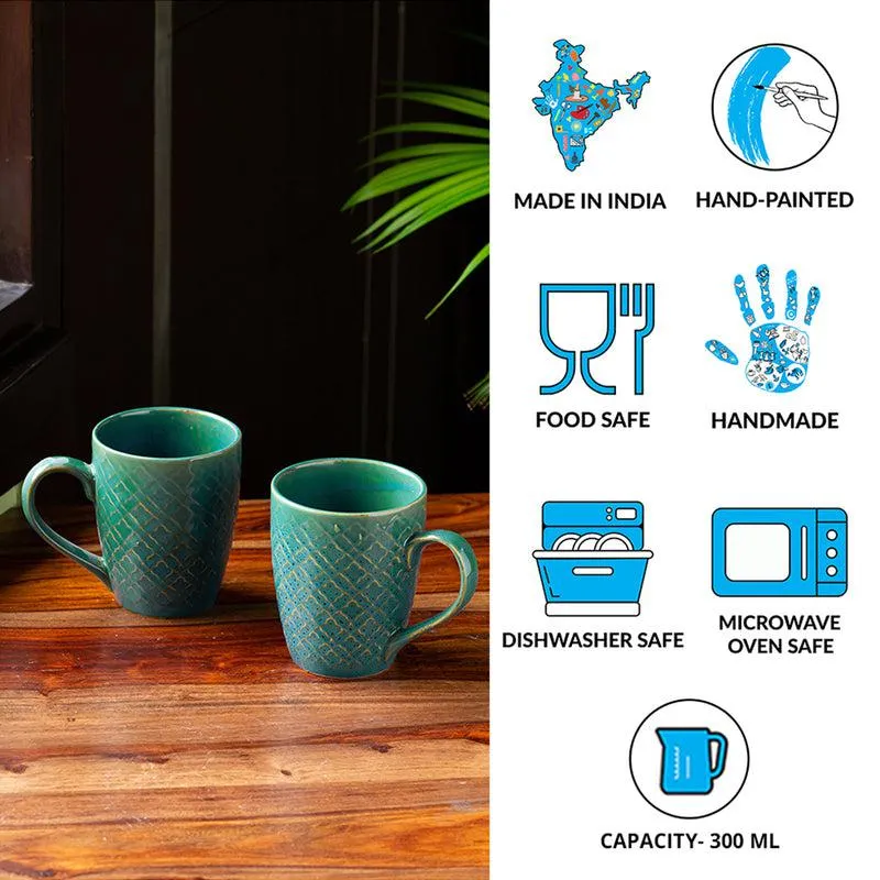 Saphine Ceramic Coffee Mug (300 mL Each) - Set of Six media 6