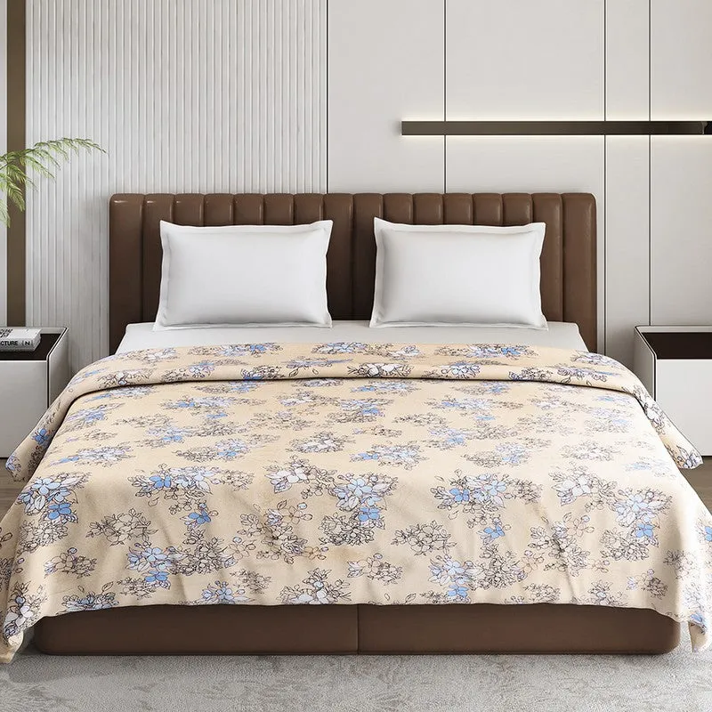 Monte Carlo Bluemora Floral Print Polyester Blanket (Peach) - 210 GSM media 4