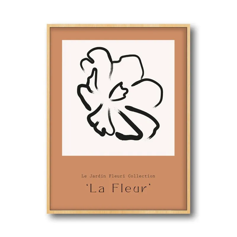 Unfurling Petal Canvas Wall Painting With Brown Frame media 3