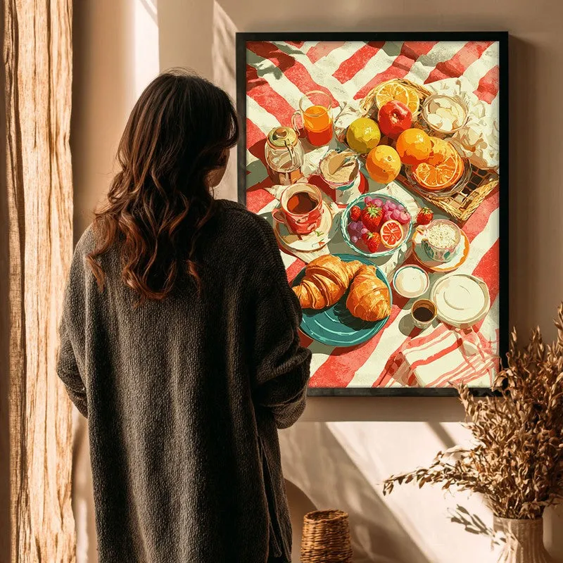 Scarlet Spread Canvas Wall Painting - Black Frame media 4