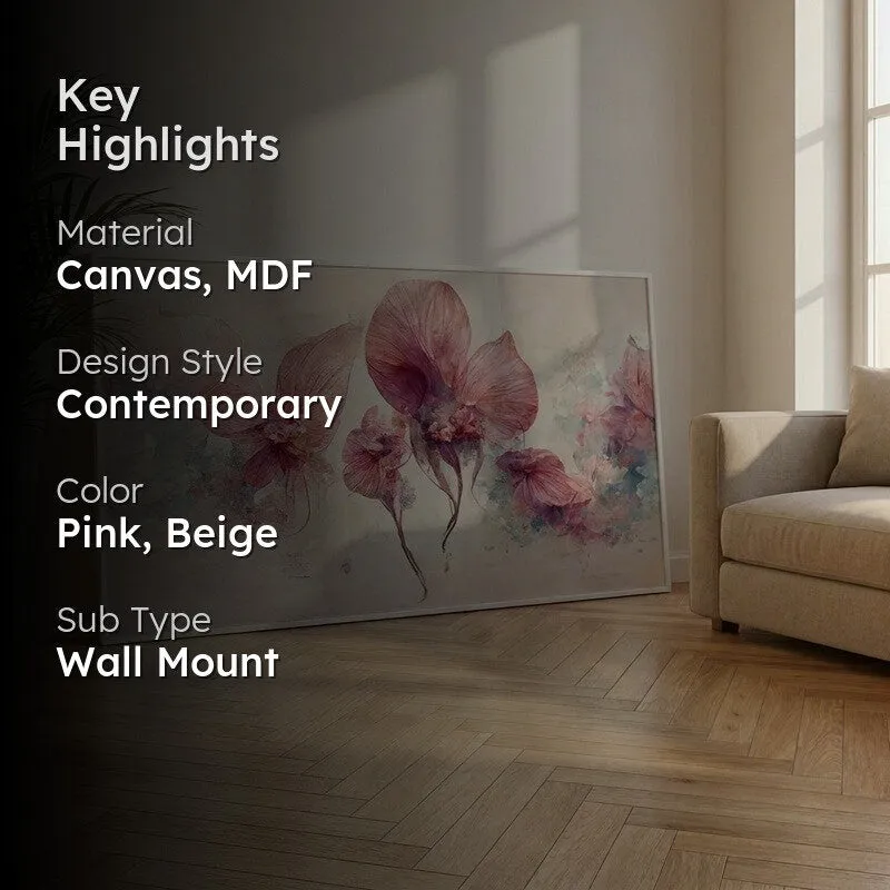 Blush Botanica Canvas Wall Painting With Frame media 2
